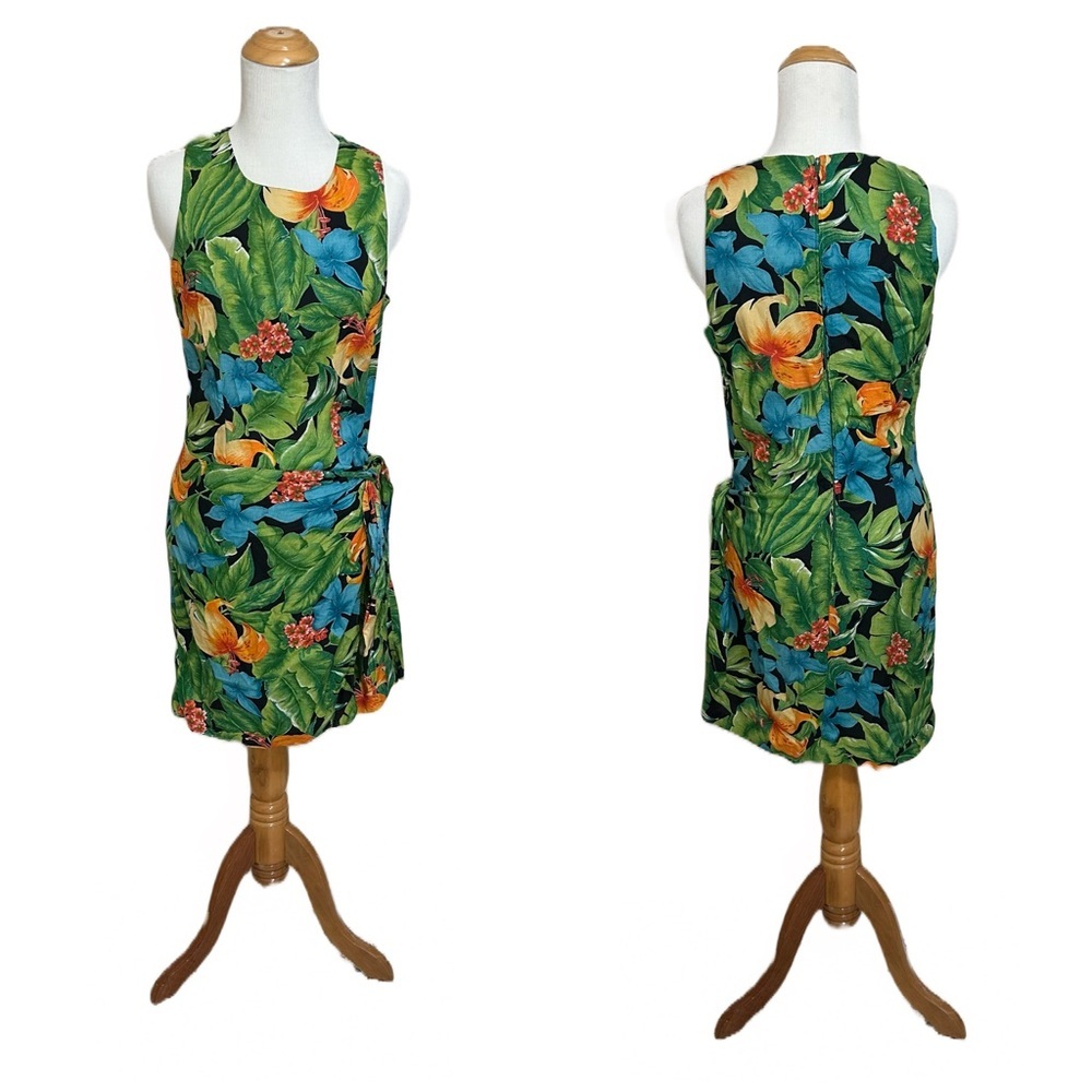Vtg 70s Alyn Paige Hawaiian Wrap Dress